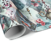 Papier Cadeau Alice in Wonderland Pattern (Coin rond)