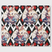 Papier Cadeau Alice In Wonderland Rabbit and Card Thème (Plat)
