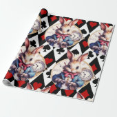 Papier Cadeau Alice In Wonderland Rabbit and Card Thème (Déroulé)