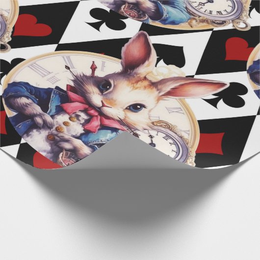 Papier Cadeau Alice In Wonderland Rabbit and Card Thème (Coin)