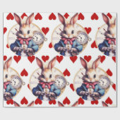 Papier Cadeau Alice In Wonderland Rabbit and Hearts (Plat)