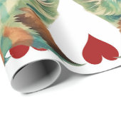 Papier Cadeau Alice In Wonderland Thème Chat et Coeurs (Coin rond)