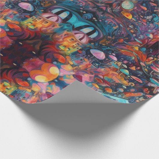 Papier Cadeau Alice psychédélique au pays des merveilles Thème f (Coin)