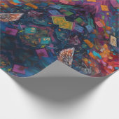 Papier Cadeau Alice psychédélique dans le monde merveilleux (Coin)