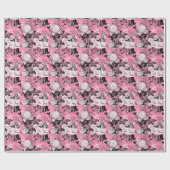 Papier Cadeau Alice Teatime Vintage rose (Plat)