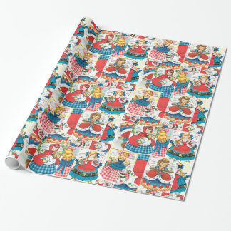 Papier Cadeau Alice Vintage / Trou rouge / Boucles d'or