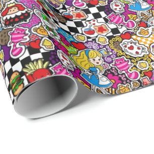 Papier Cadeau Alice's Wonderland Mad Hatter Tea Party INVITATION