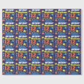 Papier Cadeau alien de jeu par pixels personnalisation de 12e an (Plat)