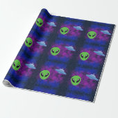 Papier Cadeau Alien de l'espace (Déroulé)