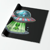 Papier Cadeau Alien enlevant une vache (Déroulé)