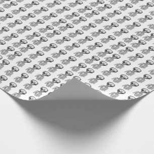 Papier Cadeau Alien gris