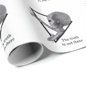 Papier Cadeau Alien gris, la vérité est là (Coin rond)