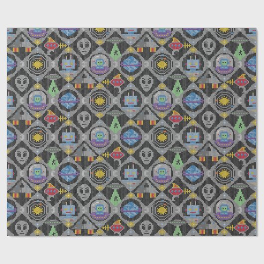 Papier Cadeau Alien mignon (Plat)