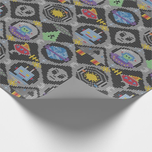 Papier Cadeau Alien mignon (Coin)