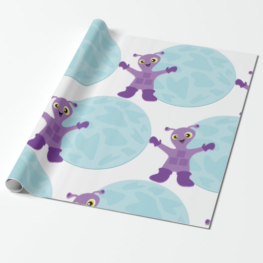 Papier Cadeau Alien pourpre (Déroulé)