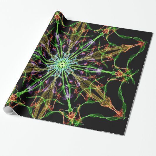 Papier Cadeau Alien Spider Web Mandala | Cadeaux d'araignée (Déroulé)