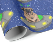 Papier Cadeau Alien UFO Leonberger (Coin rond)