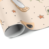 Papier Cadeau Alien vert (Coin rond)