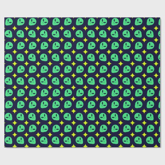 Papier Cadeau Alien vert (Plat)