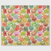 Papier Cadeau Aliens n'Monstres Envelopper du papier (Plat)