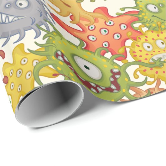 Papier Cadeau Aliens n'Monstres Envelopper du papier (Coin rond)