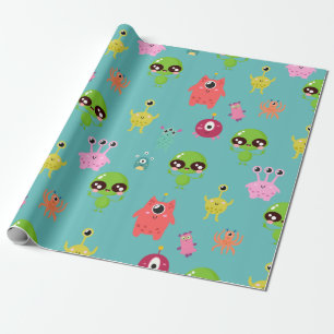 Papier Cadeau Aliens Space Cute