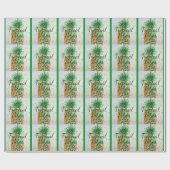 Papier Cadeau Alimentation en ananas Vibes tropicales Vibes oran (Plat)