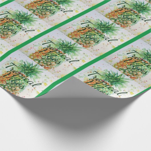 Papier Cadeau Alimentation en ananas Vibes tropicales Vibes oran (Coin)