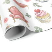 Papier Cadeau Alisa aquarelle en Motif Wonderland (Coin rond)