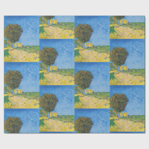 Papier Cadeau Allée ensoleillée vibrante & Maison jaune de Van G