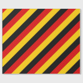 Papier Cadeau Allemagne : bandes dorées rouges noirs (Plat)