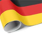 Papier Cadeau Allemagne : bandes dorées rouges noirs (Coin rond)