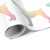 Papier Cadeau Allemand À poils durs Pointer Geo Silhouette Paste (Coin rond)