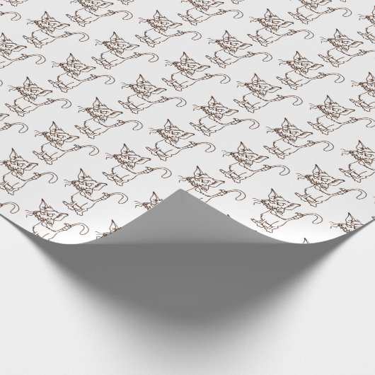 Papier Cadeau Alley Chat Tough Kitty Cool Drôle Tom Cartoon (Coin)