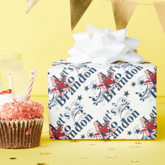 Papier Cadeau Allez Brandon Rouge Blanc et Bleu envelopper cadea (Fête d'anniversaire)