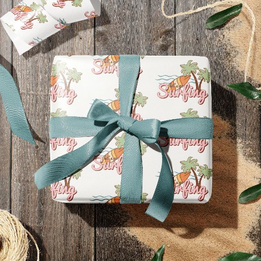 Papier Cadeau Allez surfer Motif du Surf d'été