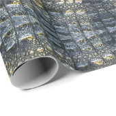 Papier Cadeau Alligator Crocodile Reptile Motif Peau (Coin rond)