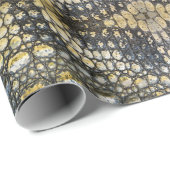 Papier Cadeau Alligator Crocodile Reptile Motif Peau (Coin rond)