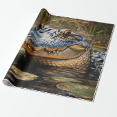 Papier Cadeau Alligator dans la page de découpage de la faune de (Déroulé)