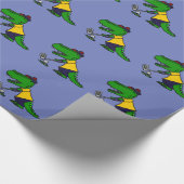 Papier Cadeau Alligator drôle jouant au golf (Coin)