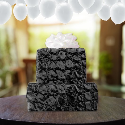 Papier Cadeau Alligator noir Faux cuir