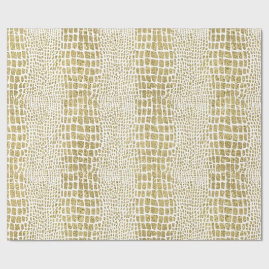 Papier Cadeau Alligator Parties scintillant or Imprimer (Plat)