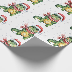 Papier Cadeau Alligators-Crocodiles Motif de Noël Tendance