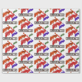 Papier Cadeau alligators rayonnants (Plat)