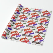 Papier Cadeau alligators rayonnants (Déroulé)