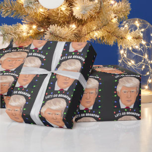 Papier Cadeau ALLONS BRANDON DONALD TRUMP Cartes de Noël Envelop