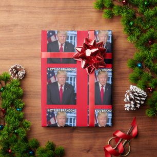 PAPIER CADEAU ALLONS BRANDON DONALD TRUMP NOËL