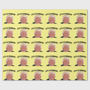 PAPIER CADEAU ALLONS BRANDON ! PAPIER D'ANNIVERSAIRE TRUMP