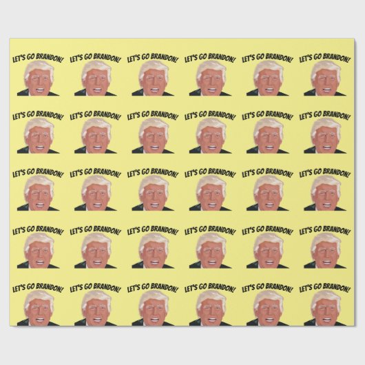 PAPIER CADEAU ALLONS BRANDON ! PAPIER D'ANNIVERSAIRE TRUMP (Plat)