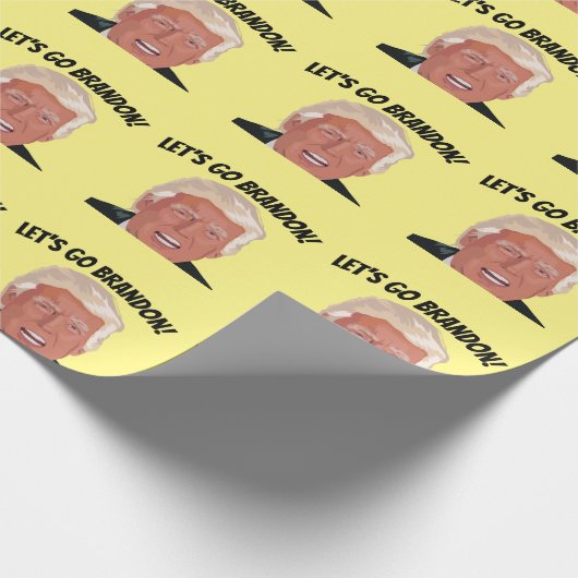 PAPIER CADEAU ALLONS BRANDON ! PAPIER D'ANNIVERSAIRE TRUMP (Coin)